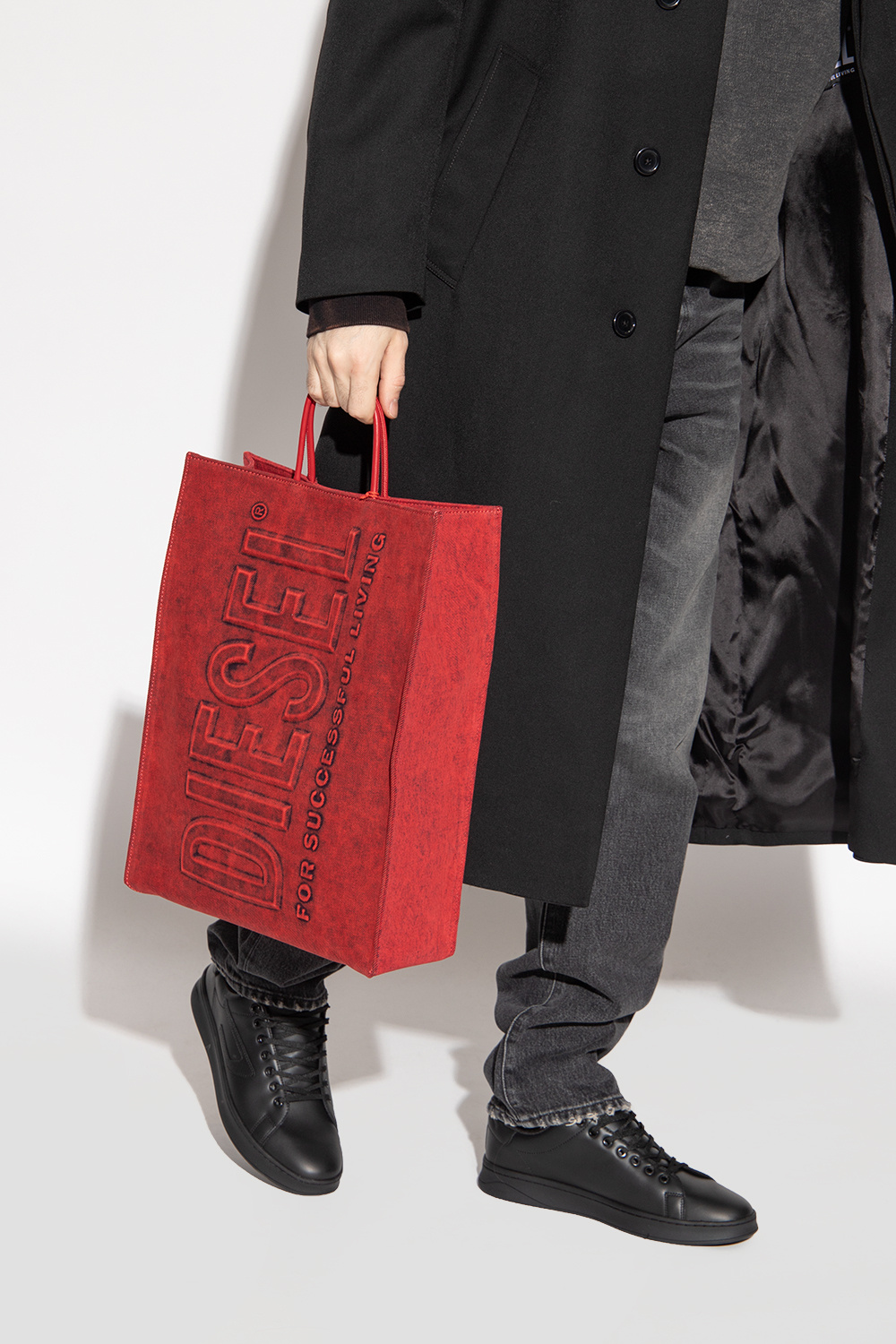最安値 DIESEL DSL 3D shopper bag RED Lsize